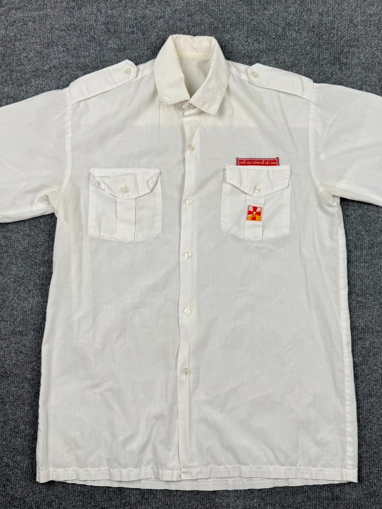Thiu Nhi Thnh Th Vit Nam Uniform Shirt White Short Sleeve Size Tag Missing